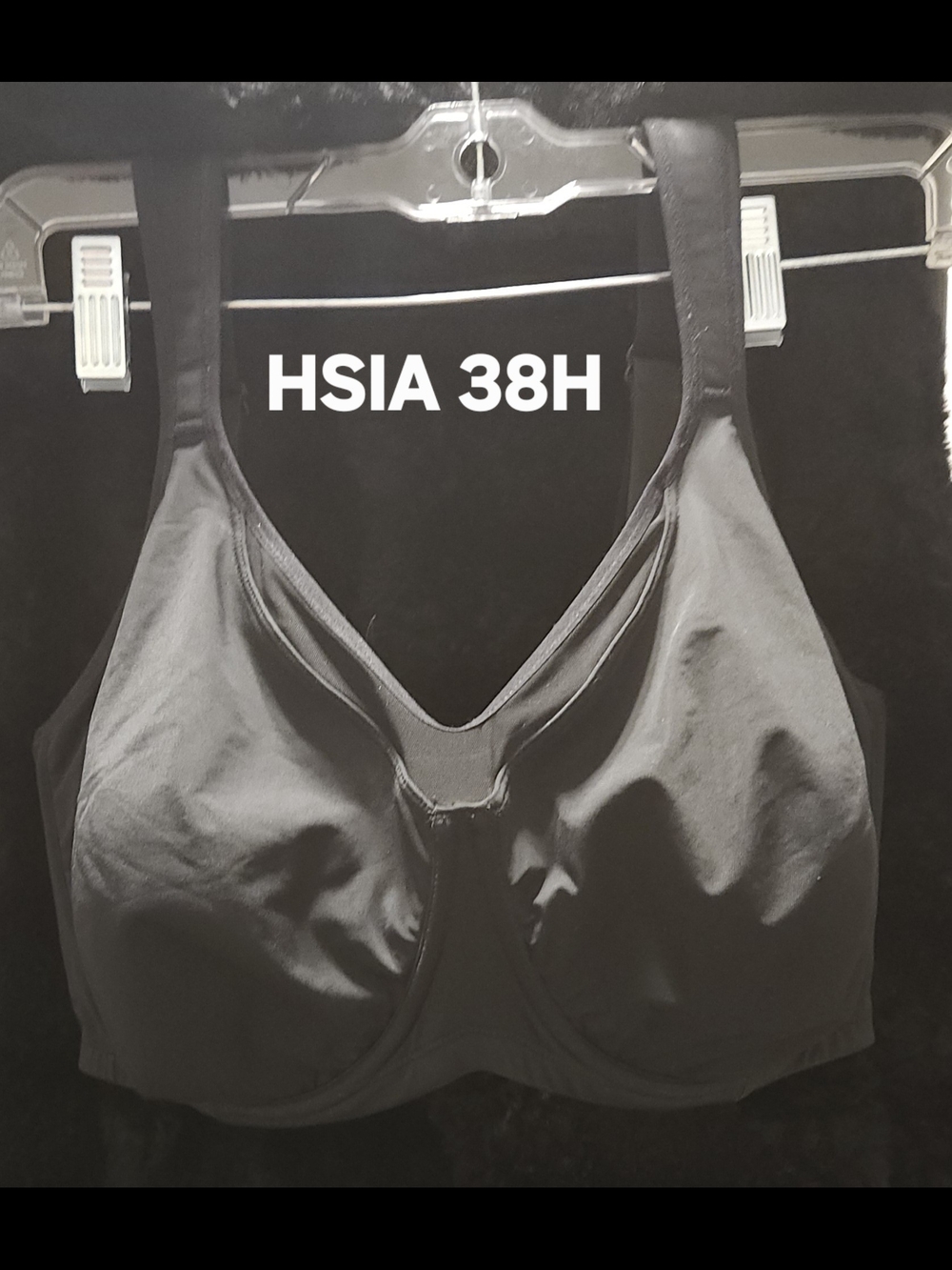 HSIA 38H Black Supportive Underwire Bra